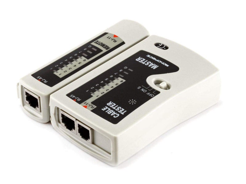 Monoprice RJ-11 and RJ-45 Modular Plug Tester - Gray - Image 2